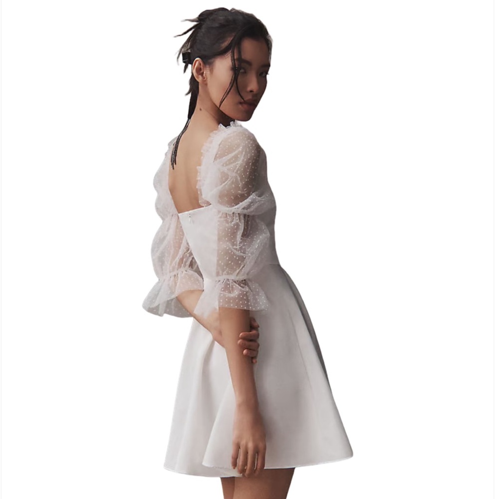 Amanda Uprichard Lalita Organza Puff-Sleeve Mini Dress - Picture 4 of 10